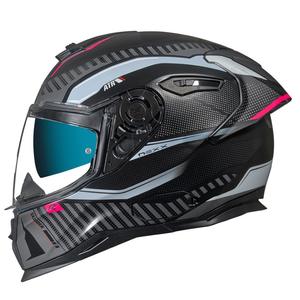 Cască integrală pentru motociclete NEXX SX.100R Skidder negru-gri-roz lichidare