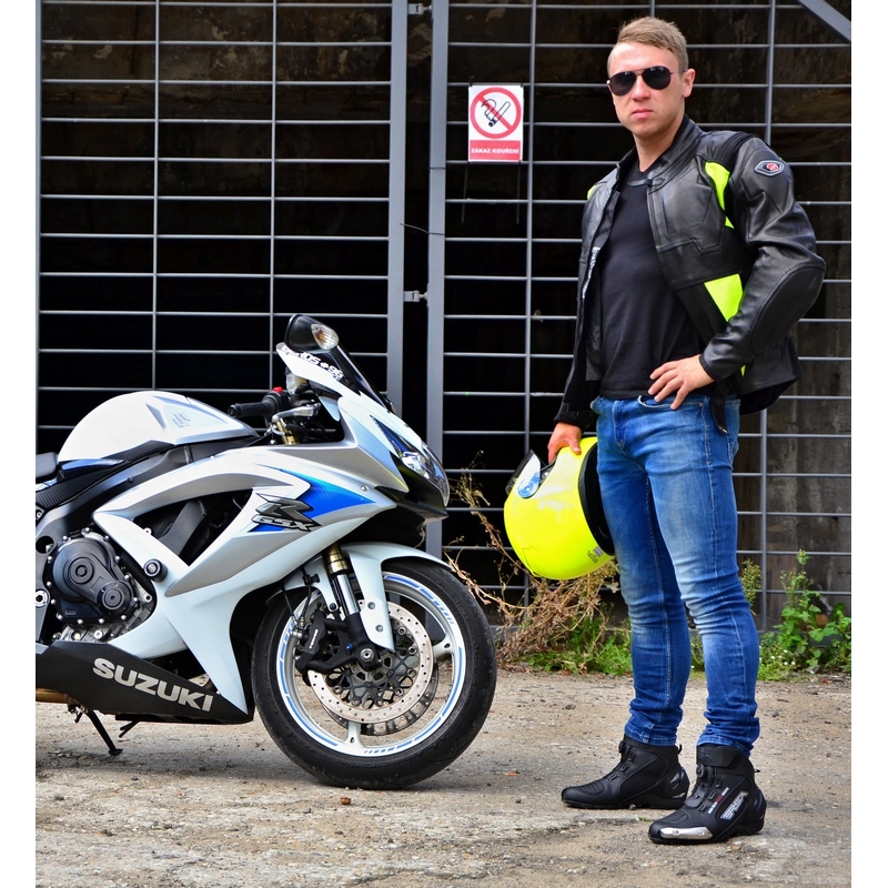 Jachetă de motociclete Tschul 850 negru-galben-fluo lichidare