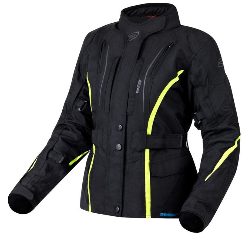 Jachetă de motocicletă Ozone Sahara Black-Fluo Yellow pentru femei lichidare