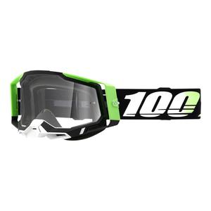 Ochelari de motocros 100% RACECRAFT 2 Calcutta negru-verde (plexi transparent)