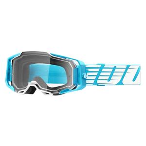 Ochelari de motocros 100% ARMEGA Oversized Sky turcoaz (plexi transparent)