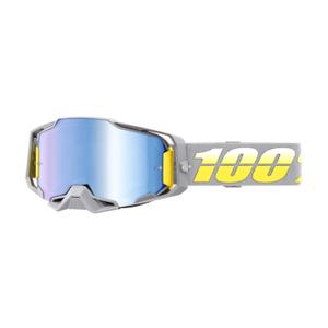 Ochelari de motocros 100% ARMEGA Complex galben-gri (plexi albastru)