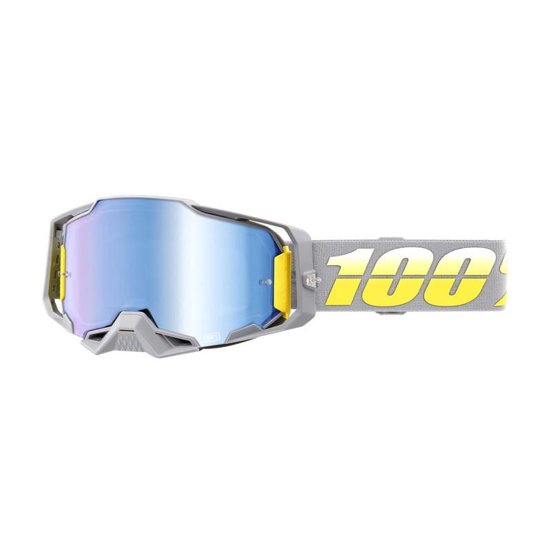 Ochelari de motocros 100% ARMEGA Complex galben-gri (plexi albastru)