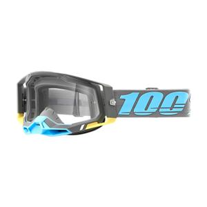 Ochelari de motocros 100% RACECRAFT 2 Trinidad turcoaz-gri (plexi transparent)