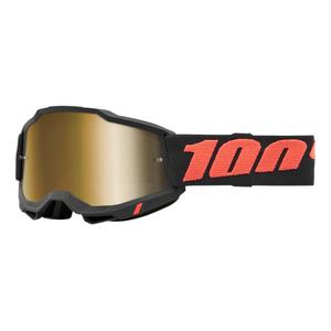 Ochelari de motocros 100% ACCURI 2 Borego roșu-negru (plexi auriu)