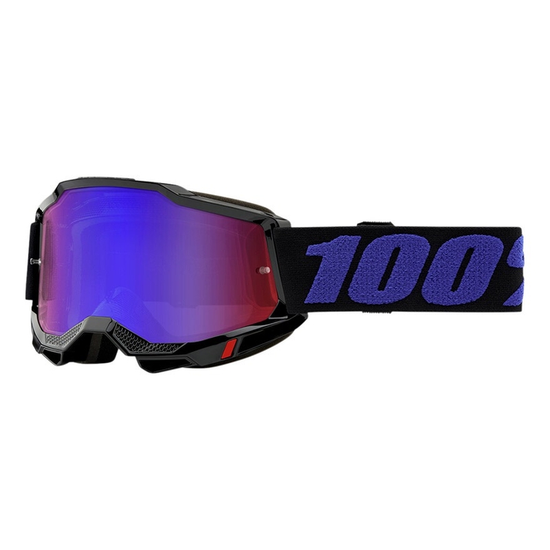 Ochelari de motocros 100% ACCURI 2 Moore violet-negru (plexi roșu-albastru)