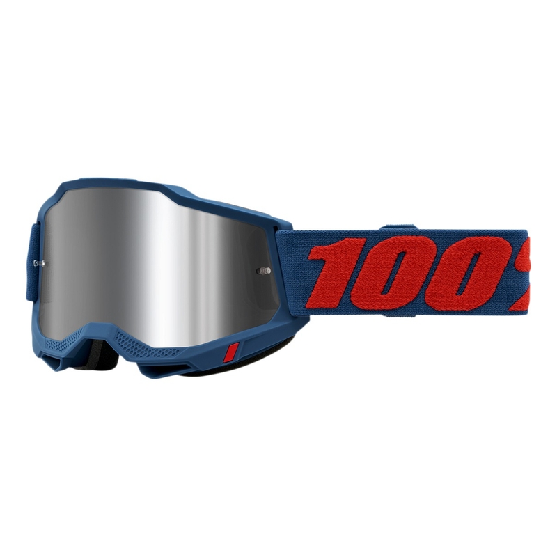 Ochelari de motocros 100% ACCURI 2 Odeon roșu-albastru (plexi argintiu)