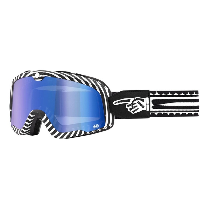 Ochelari 100% BARSTOW Death Spray alb-negru (plexi albastru)