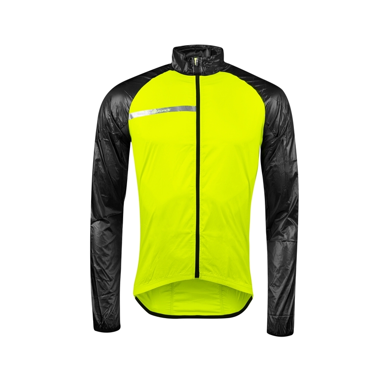 Jachetă pentru biciclete pentru copii FORCE Windpro galben-fluo-negru lichidare