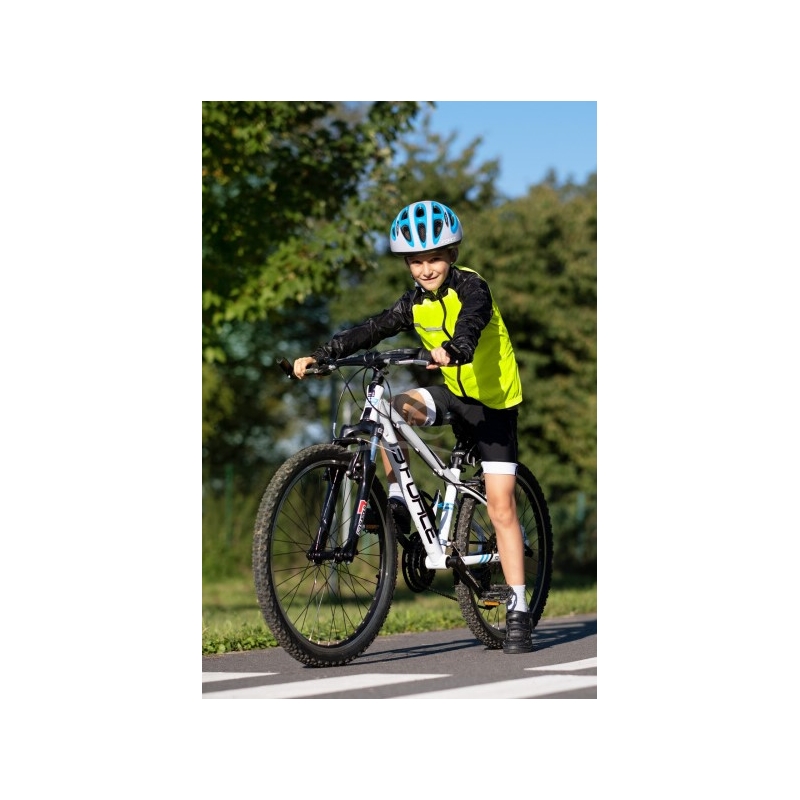 Jachetă pentru biciclete pentru copii FORCE Windpro galben-fluo-negru lichidare