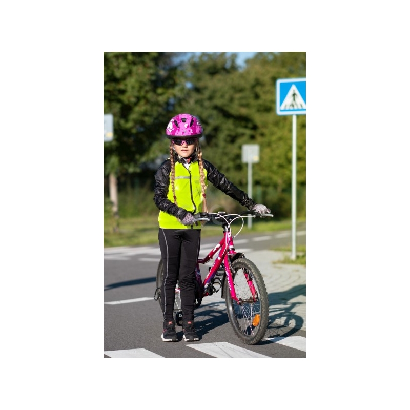 Jachetă pentru biciclete pentru copii FORCE Windpro galben-fluo-negru lichidare