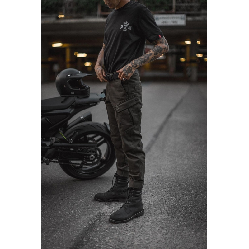 Blugi cu motociclete PANDO MOTO Mark Kev verde măsliniu lichidare