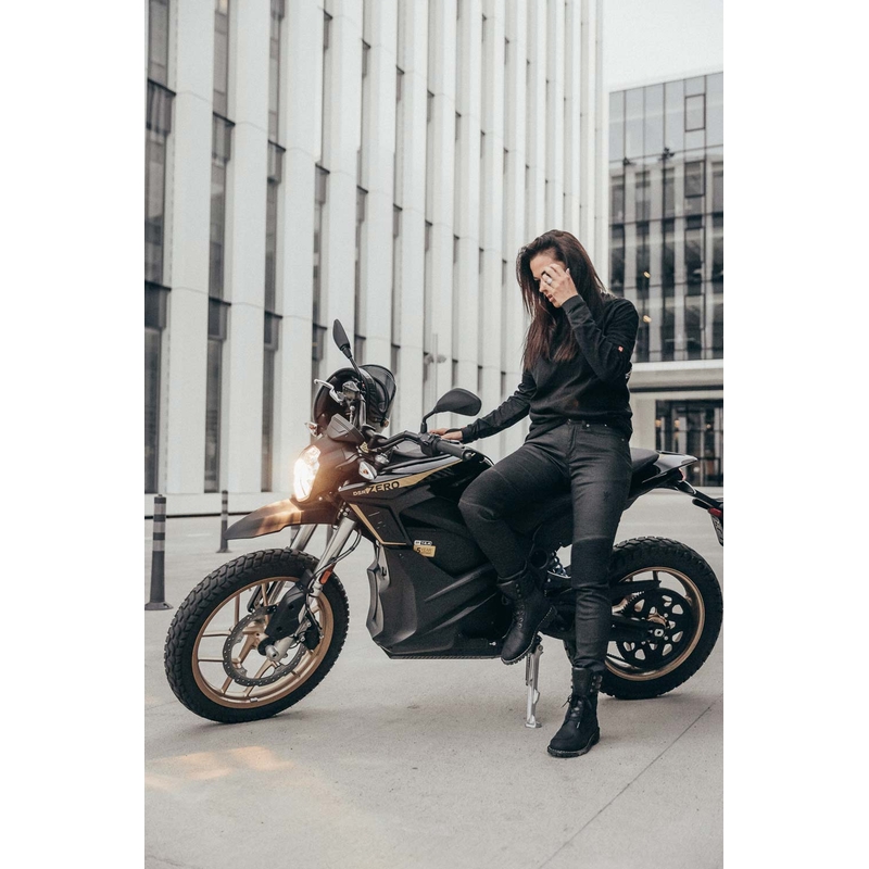 Blugi de motocicletă pentru femei PANDO MOTO Kusari Kev negru lichidare
