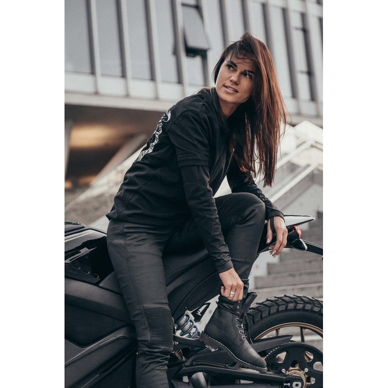 Blugi de motocicletă pentru femei PANDO MOTO Kusari Kev negru lichidare