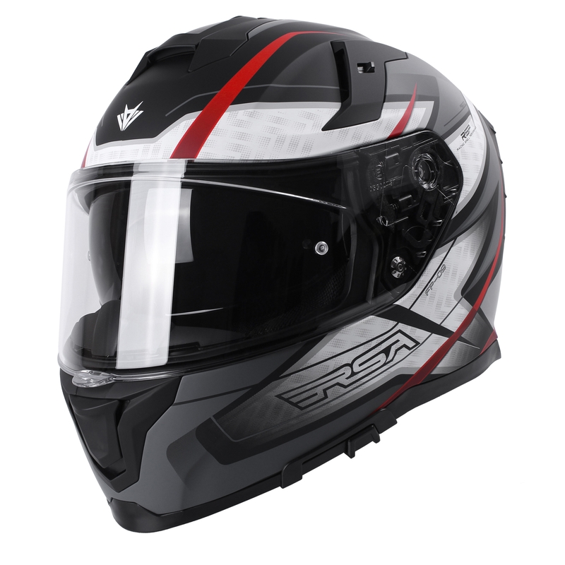 Cască moto integrală RSA Rapid gri-roșu lichidare