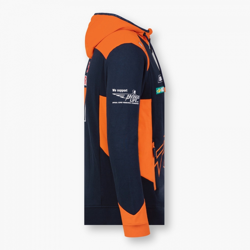 Pulover pentru copii KTM Red Bull Racing Zip albastru-portocaliu