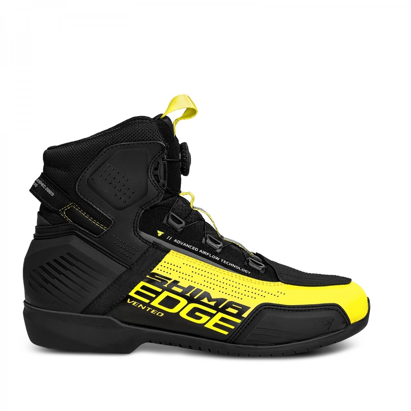 Ghete Motocicletă Shima Edge Vent Negru-Galben Fluo