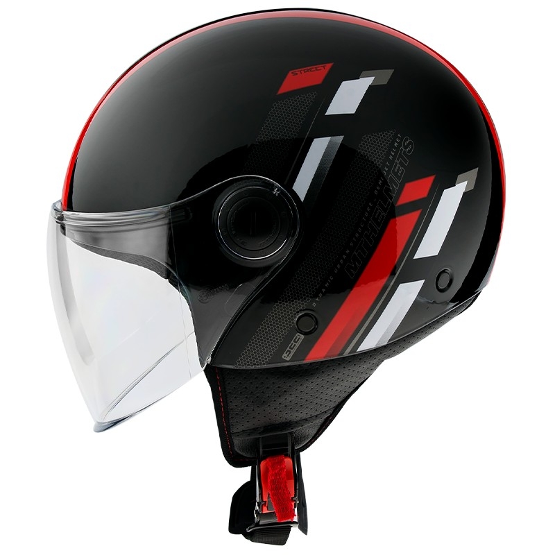 MT Street Scope D5 Casca de motocicletă deschisă negru-gri-roșu-roșu lucios lichidare
