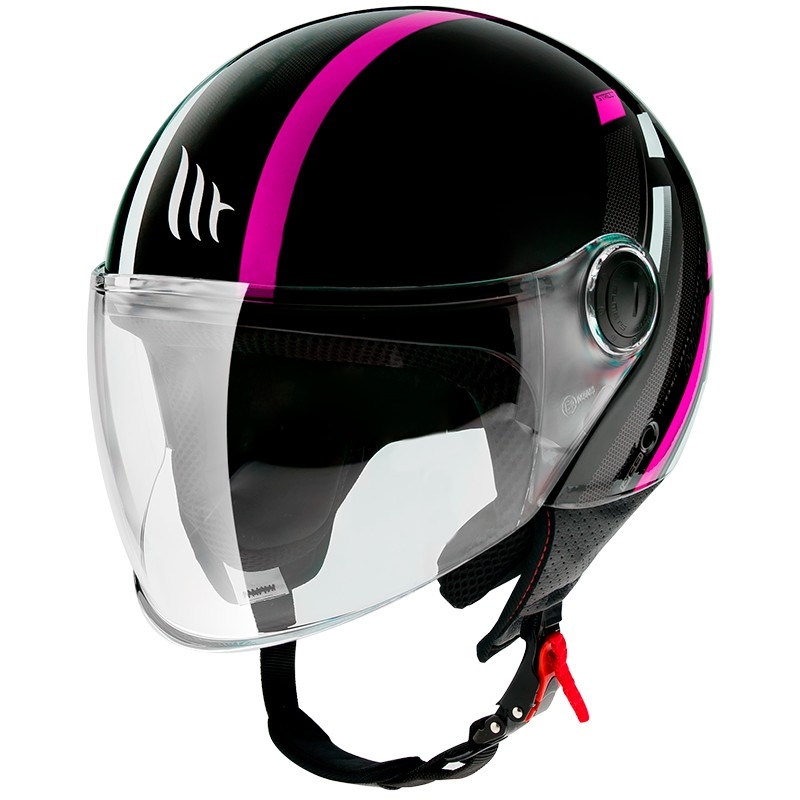 MT Street Scope D8 Negru-Grey-Fluo Pink Gloss Open Casca de motocicletă lichidare
