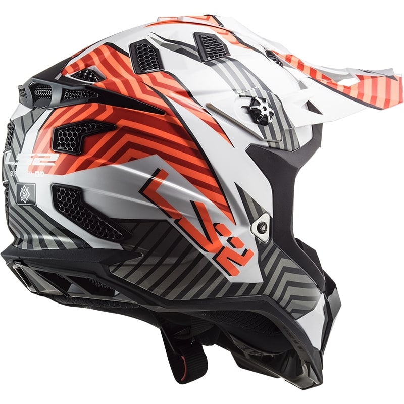 Cască de motocros LS2 MX700 Subverter Astro alb-portocaliu