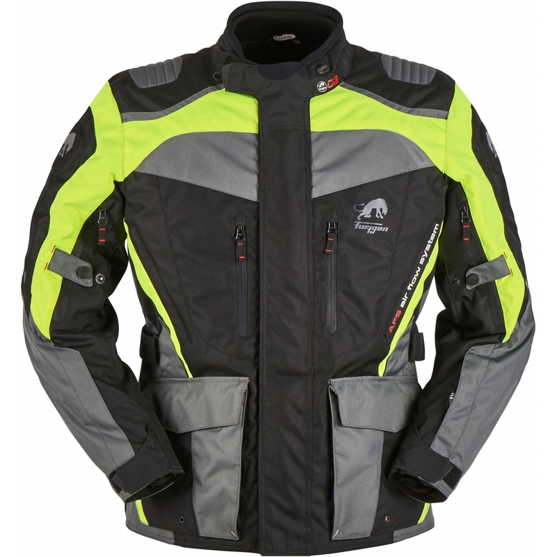 Furygan Apalaches jachetă de motocicletă negru-galben-fluo
