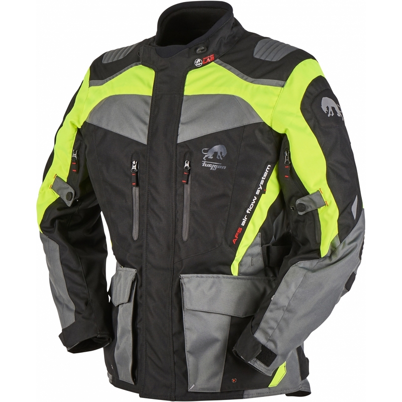 Furygan Apalaches jachetă de motocicletă negru-galben-fluo