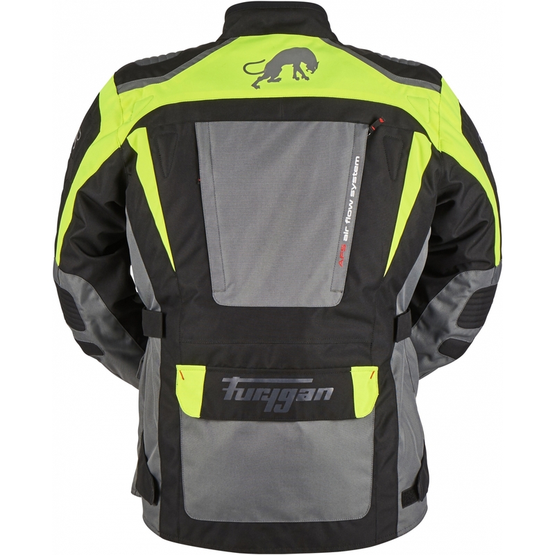 Furygan Apalaches jachetă de motocicletă negru-galben-fluo