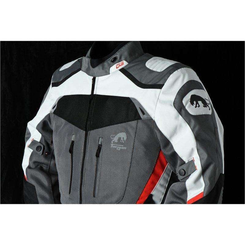 Furygan Apalaches Vented 2 în 1 gri-roșu-negru Jacheta de motocicletă Furygan Apalaches Vented 2 în 1 Grey-Red-Black