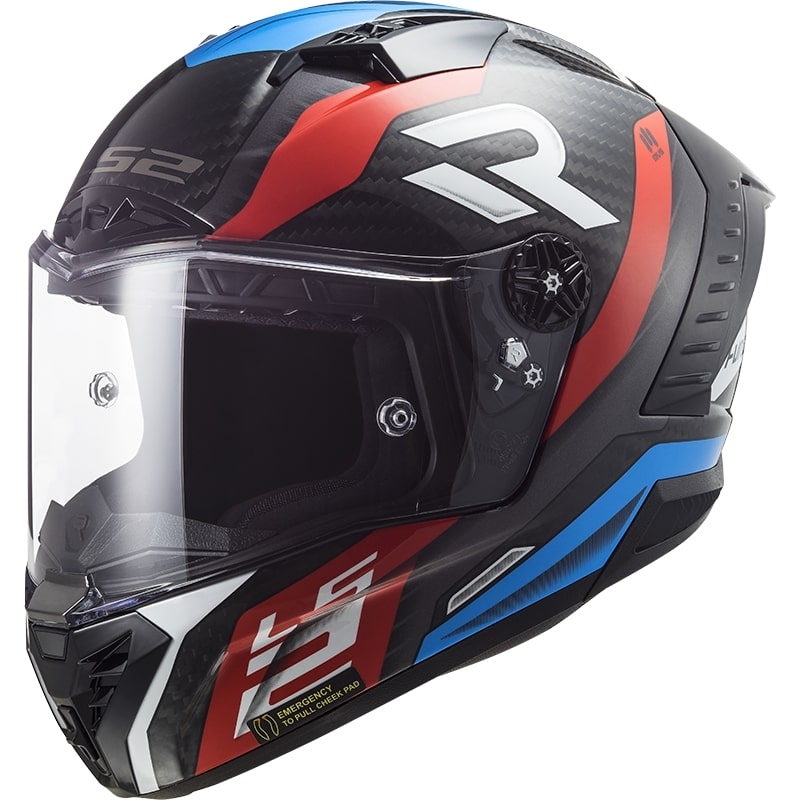 Cască de motociclist LS2 FF805 Thunder C Supra negru-roșu-albastru integrală LS2 FF805 Thunder C Supra lichidare