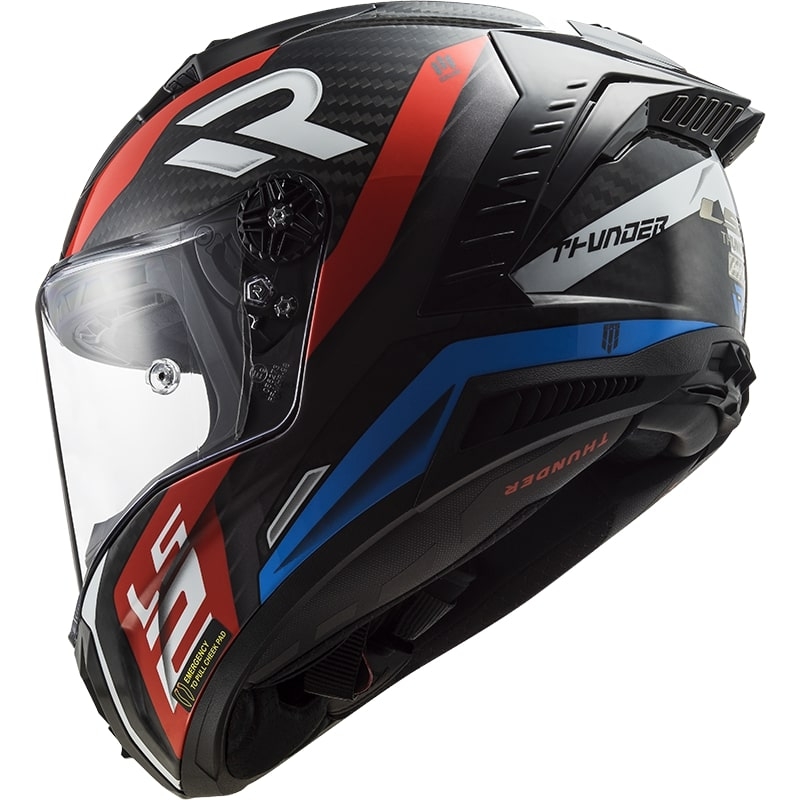 Cască de motociclist LS2 FF805 Thunder C Supra negru-roșu-albastru integrală LS2 FF805 Thunder C Supra lichidare
