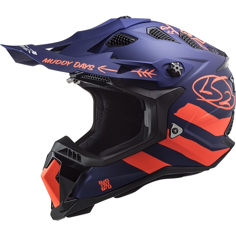 Cască de motocros LS2 MX700 Subverter Cargo albastru-fluo portocaliu mat