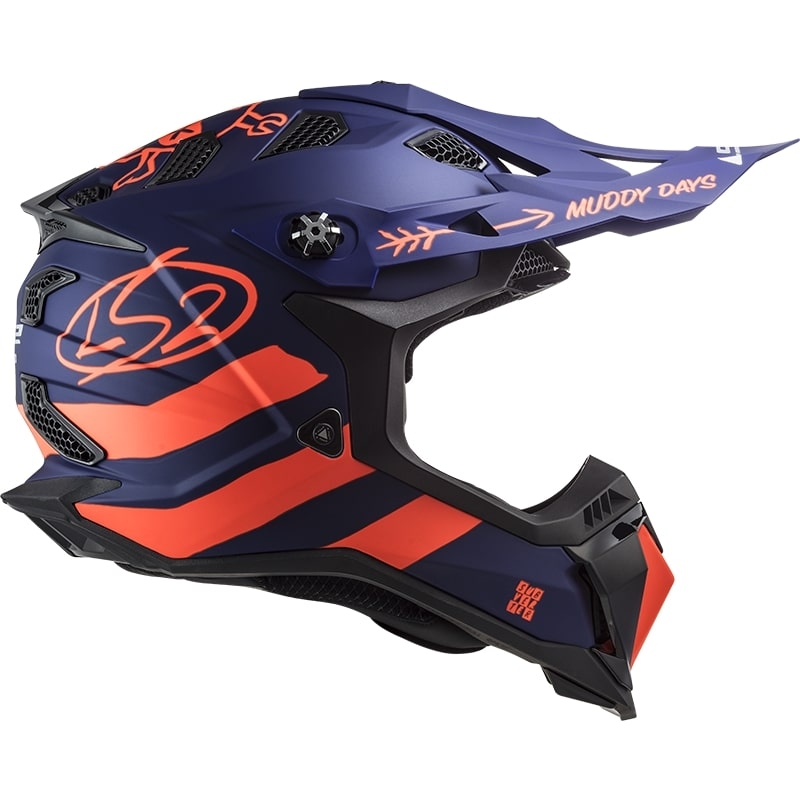 Cască de motocros LS2 MX700 Subverter Cargo albastru-fluo portocaliu mat