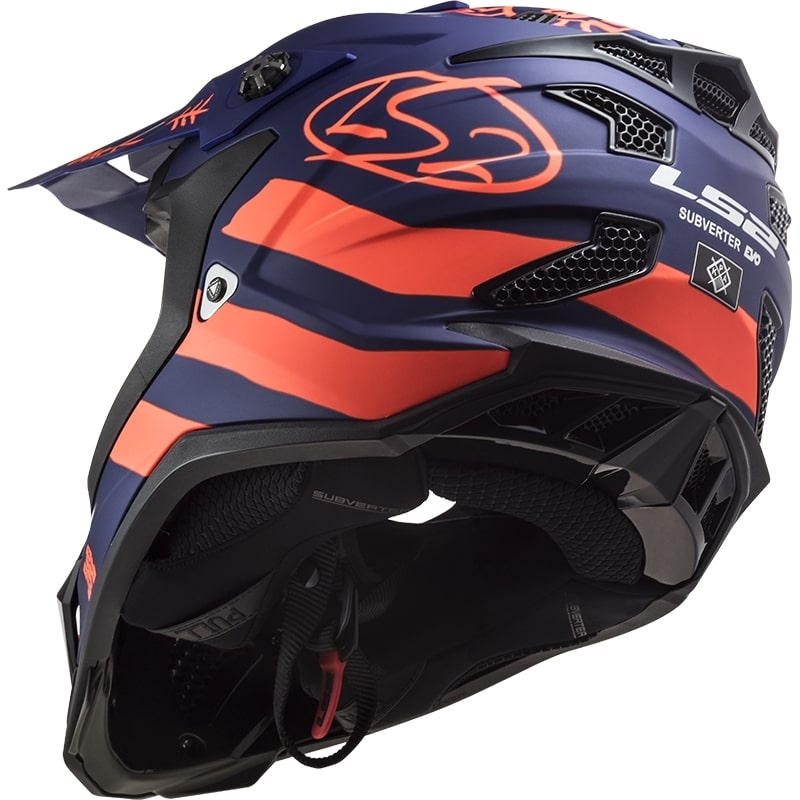 Cască de motocros LS2 MX700 Subverter Cargo albastru-fluo portocaliu mat