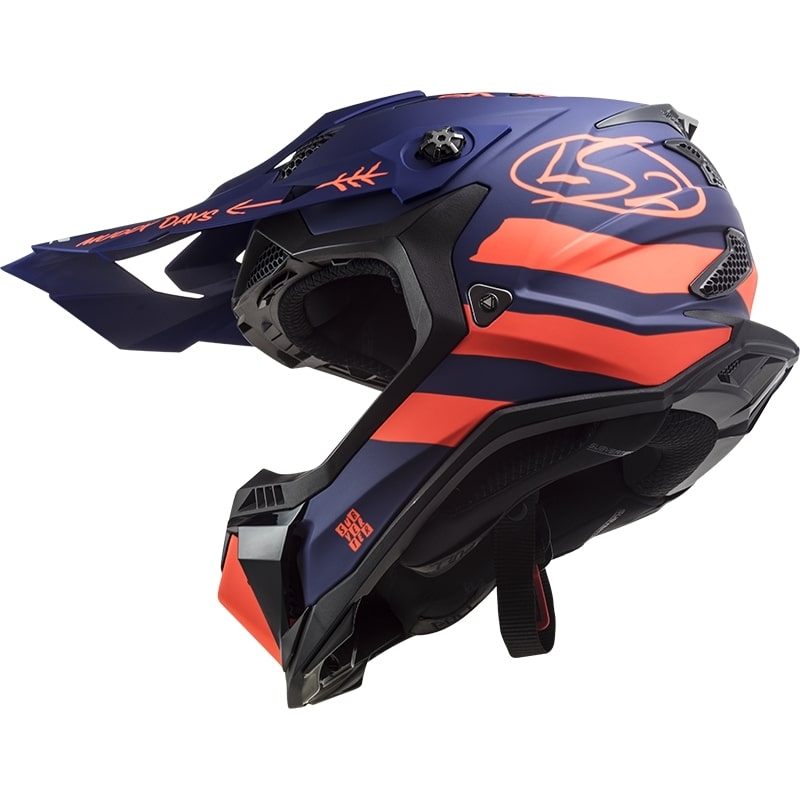 Cască de motocros LS2 MX700 Subverter Cargo albastru-fluo portocaliu mat