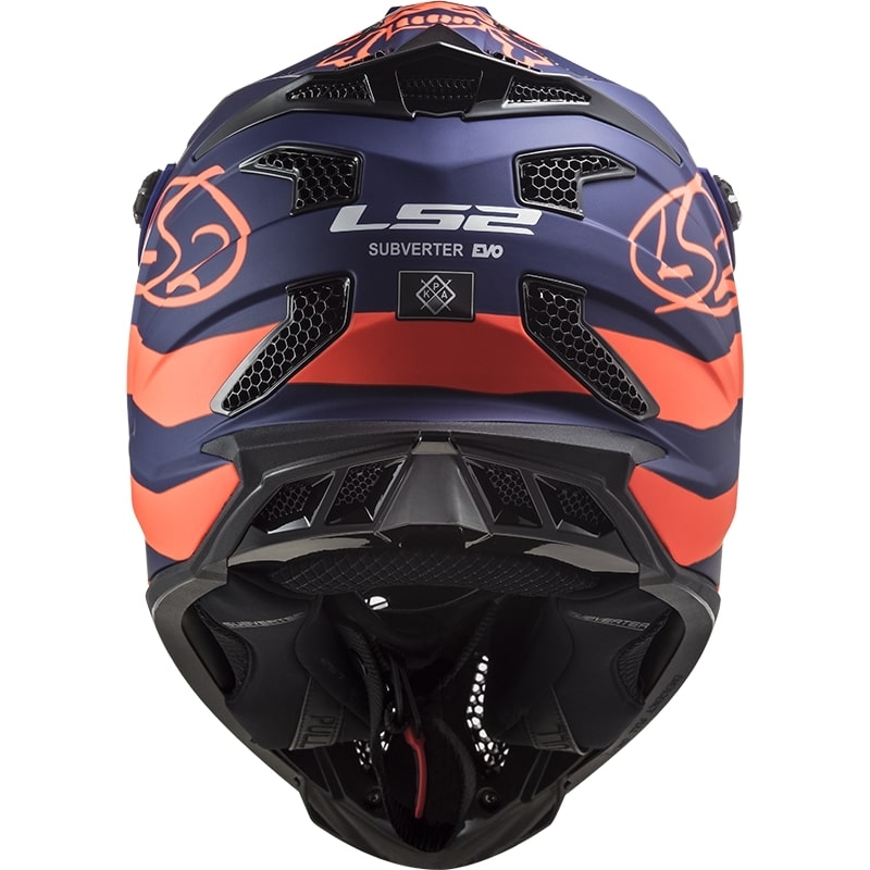 Cască de motocros LS2 MX700 Subverter Cargo albastru-fluo portocaliu mat