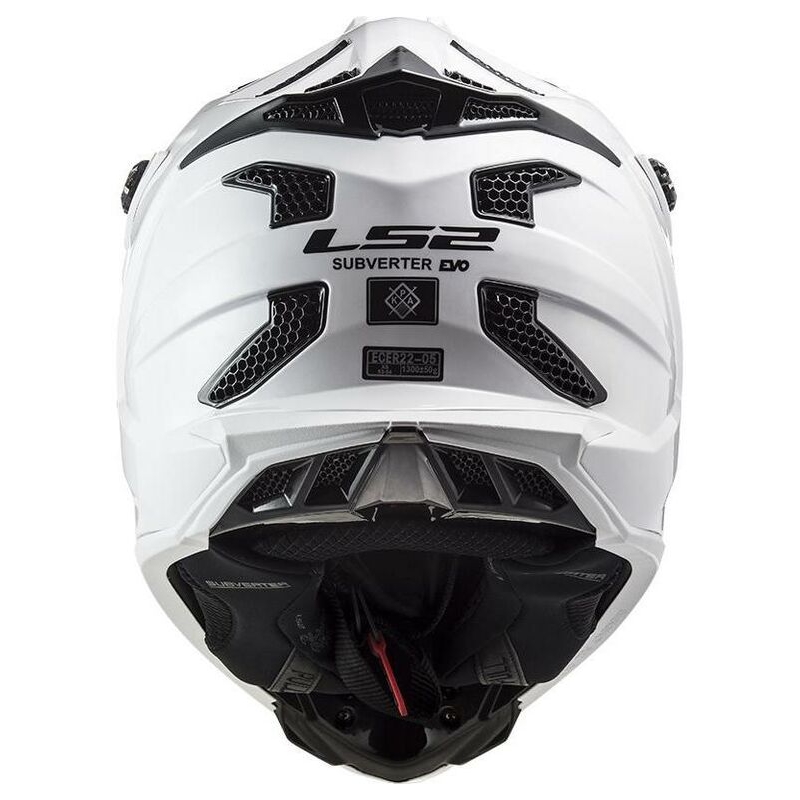 Cască de motocros LS2 MX700 Subverter Single Mono alb lucios