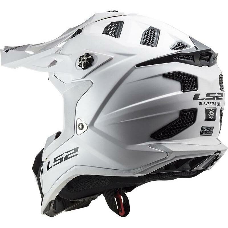 Cască de motocros LS2 MX700 Subverter Single Mono alb lucios