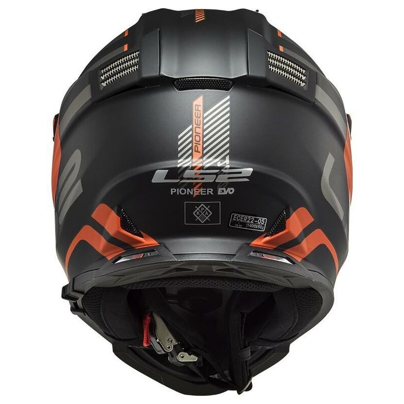 Cască de enduro LS2 MX436 Pioneer Evo Adventurer negru-portocaliu mat
