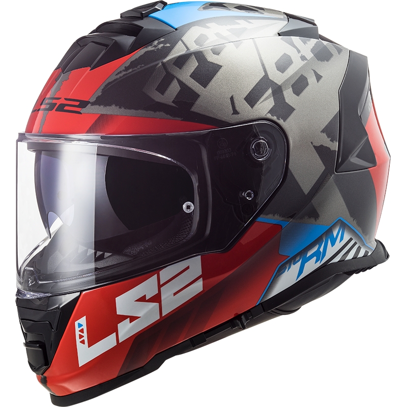 Cască de motociclist LS2 FF800 Storm Sprinter negru-roșu-titaniu integrală LS2 FF800 Storm Sprinter negru-roșu-titan