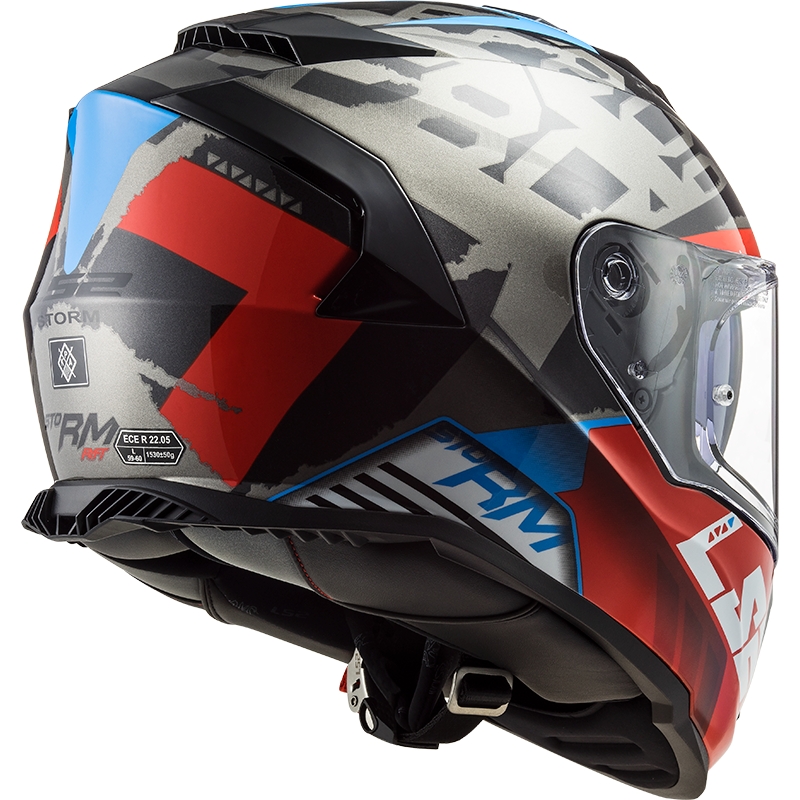 Cască de motociclist LS2 FF800 Storm Sprinter negru-roșu-titaniu integrală LS2 FF800 Storm Sprinter negru-roșu-titan