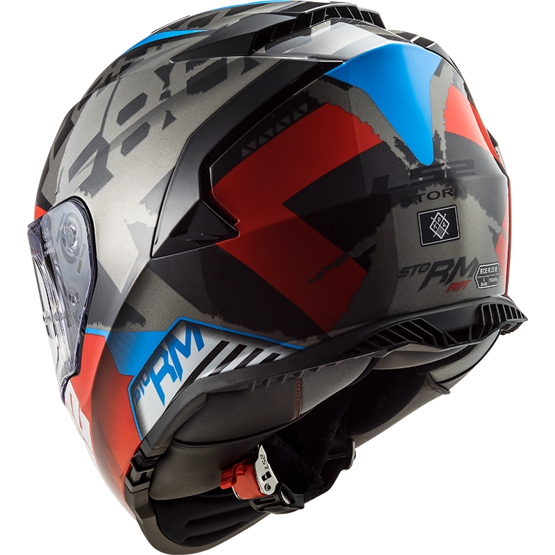 Cască de motociclist LS2 FF800 Storm Sprinter negru-roșu-titaniu integrală LS2 FF800 Storm Sprinter negru-roșu-titan