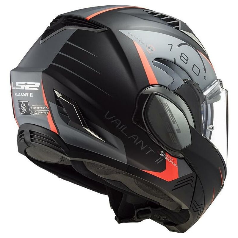 Cască de motocicletă pliabilă LS2 FF900 Valiant II Codex negru-fluo-roșu-titaniu