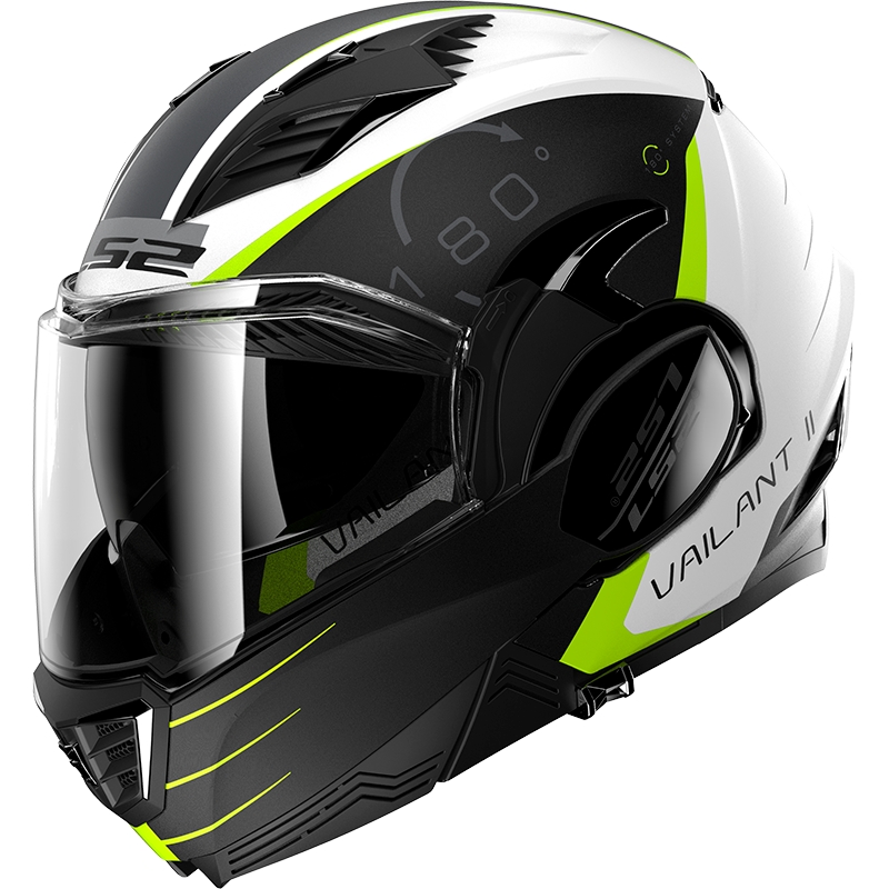 LS2 FF900 Valiant II Codex LS2 FF900 Valiant II Codex cască de motocicletă pliabilă negru-galben-fluo-alb-alb