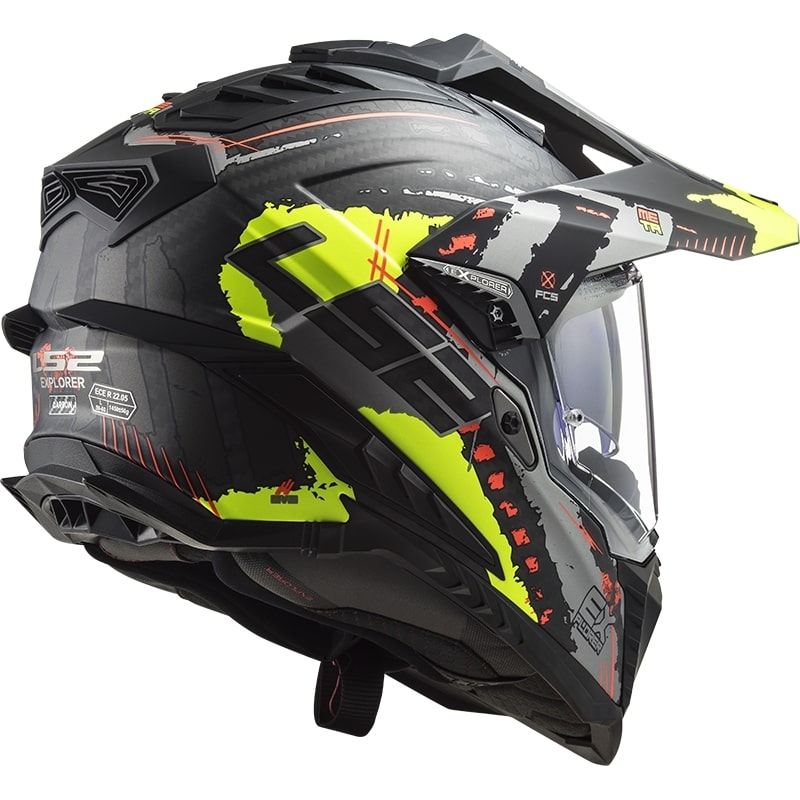 Cască de enduro LS2 MX701 Explorer C Extend negru-gri-fluo-galben