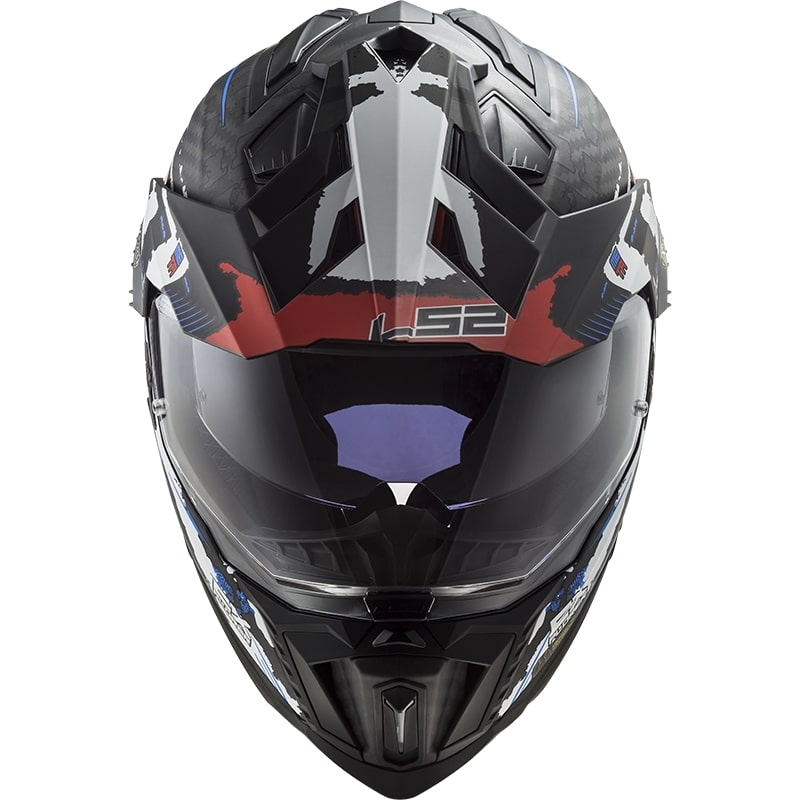 Cască de enduro LS2 MX701 Explorer C Extend negru-albastru-roșu
