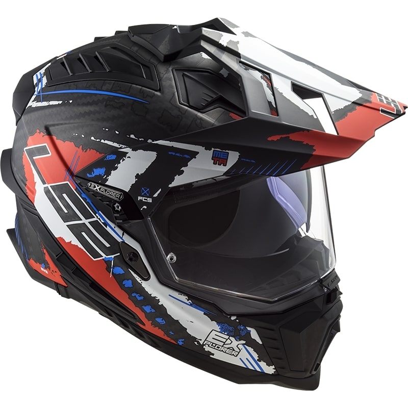 Cască de enduro LS2 MX701 Explorer C Extend negru-albastru-roșu