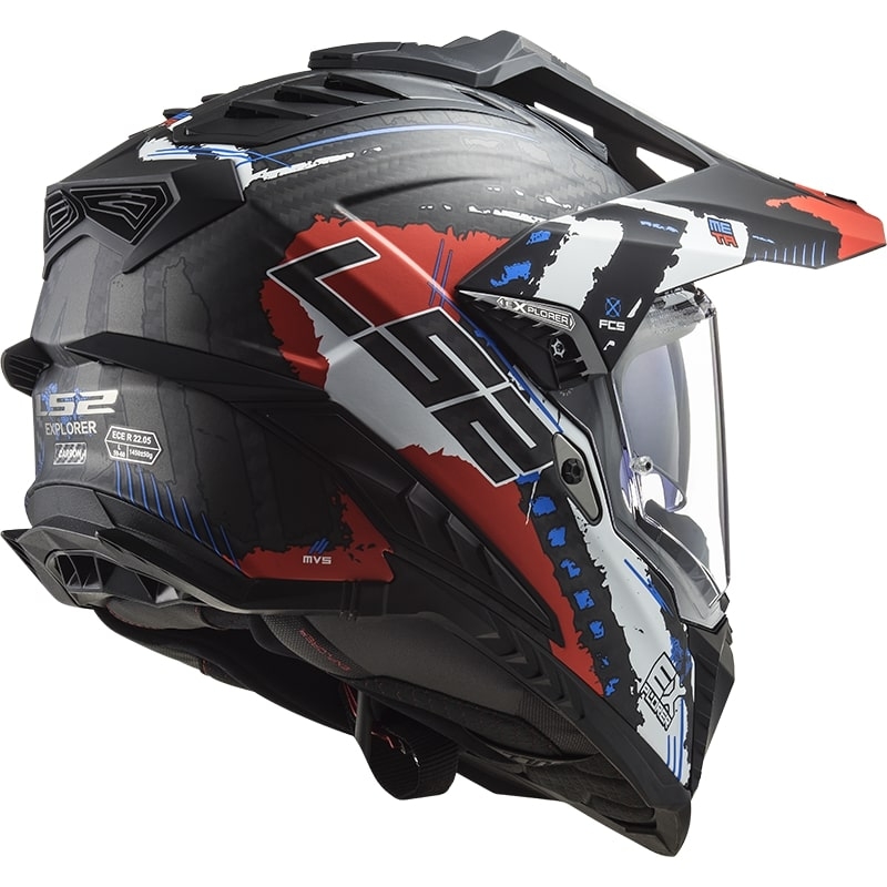 Cască de enduro LS2 MX701 Explorer C Extend negru-albastru-roșu