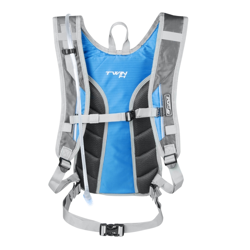 Rucsac de ciclism FORCE Twin Plus 14 l gri-albastru cu hidrovac lichidare