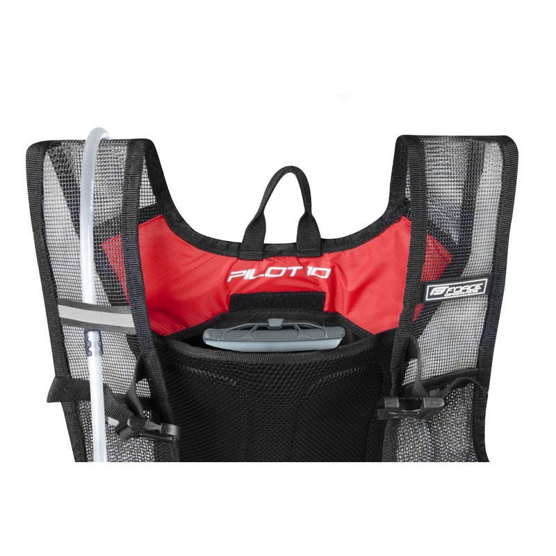 Rucsac de ciclism FORCE Pilot Plus 10 l negru-roșu cu hidrovac lichidare