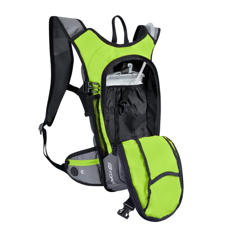 Rucsac de ciclism FORCE Aron Ace Plus 10 l verde-gri fluo cu hidrovac lichidare